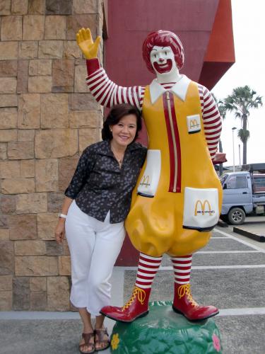 Virgie with Ronald McDonald in Cebu, Philippines - 2009